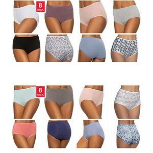 NWT Felina Women's High Waist Cotton Stretch Briefs 8 Pack Size M $40 9C200